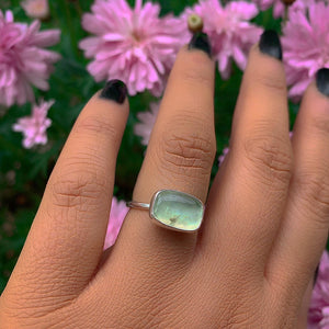 Prehnite Ring - Size 6 1/2 - Sterling Silver