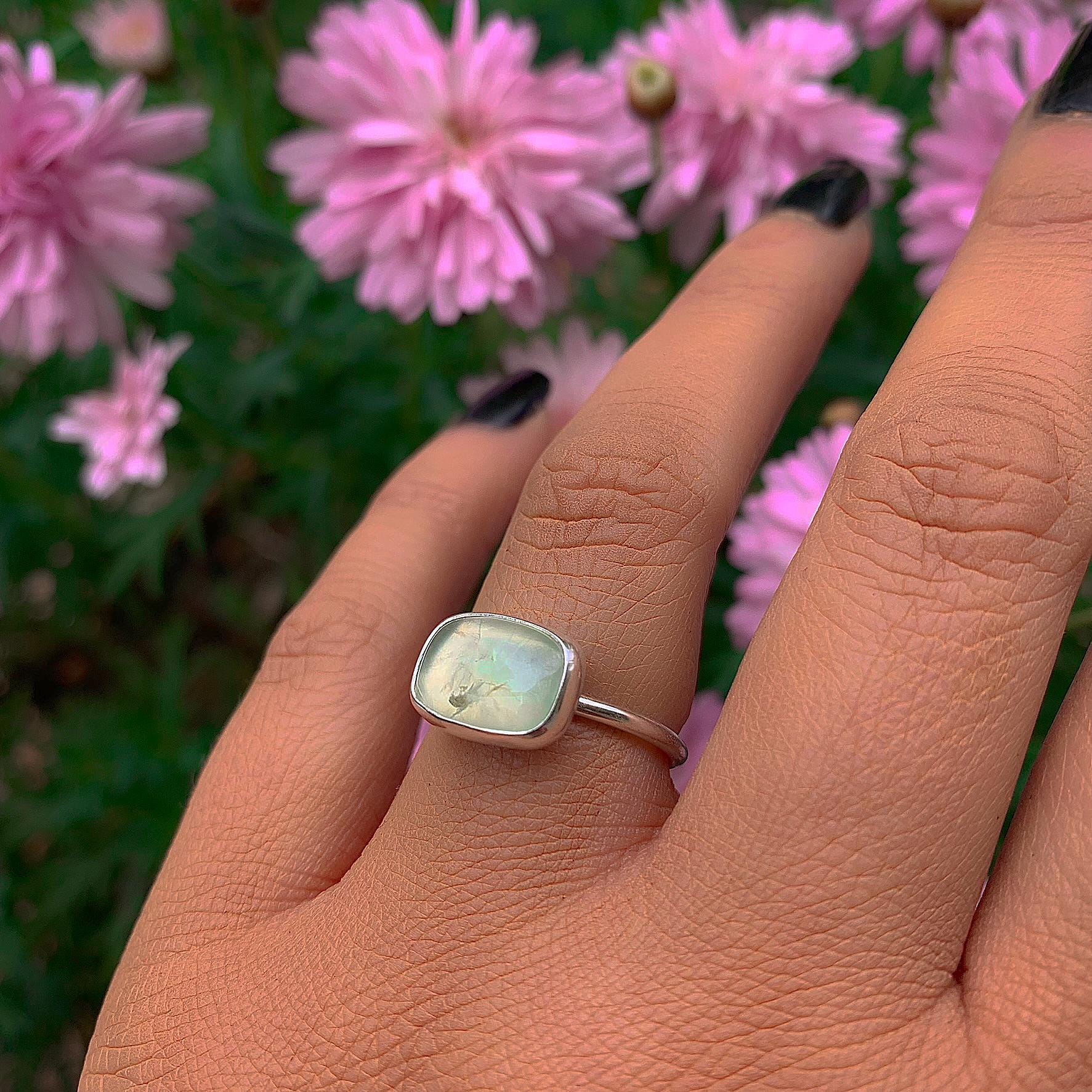 Prehnite Ring - Size 6 1/2 - Sterling Silver