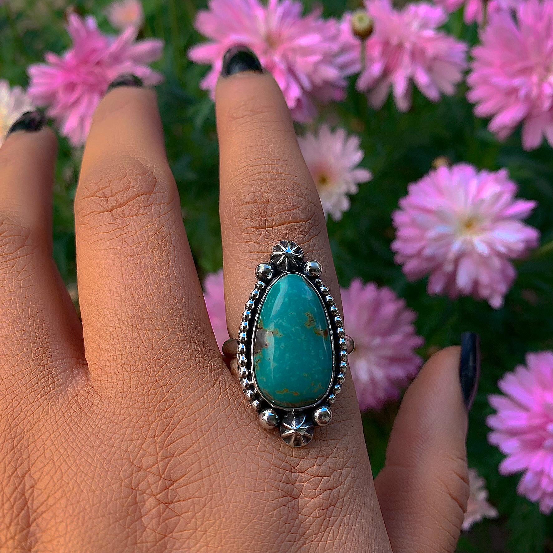 Royston Turquoise Ring - Size 10 - Sterling Silver