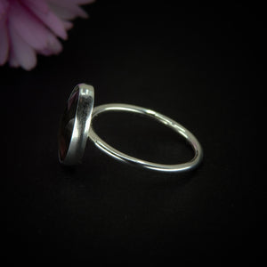 Rose Cut Smoky Quartz Ring - Size 7 1/2 - Sterling Silver