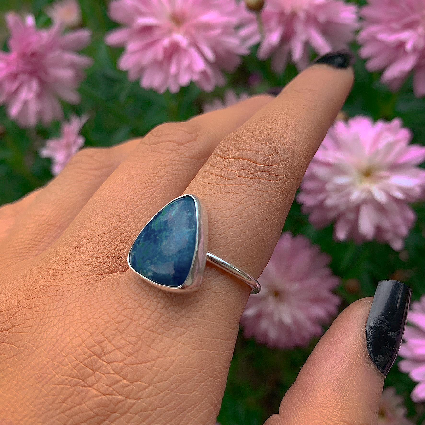 Azurite Ring - Size 8 1/4 - Sterling Silver