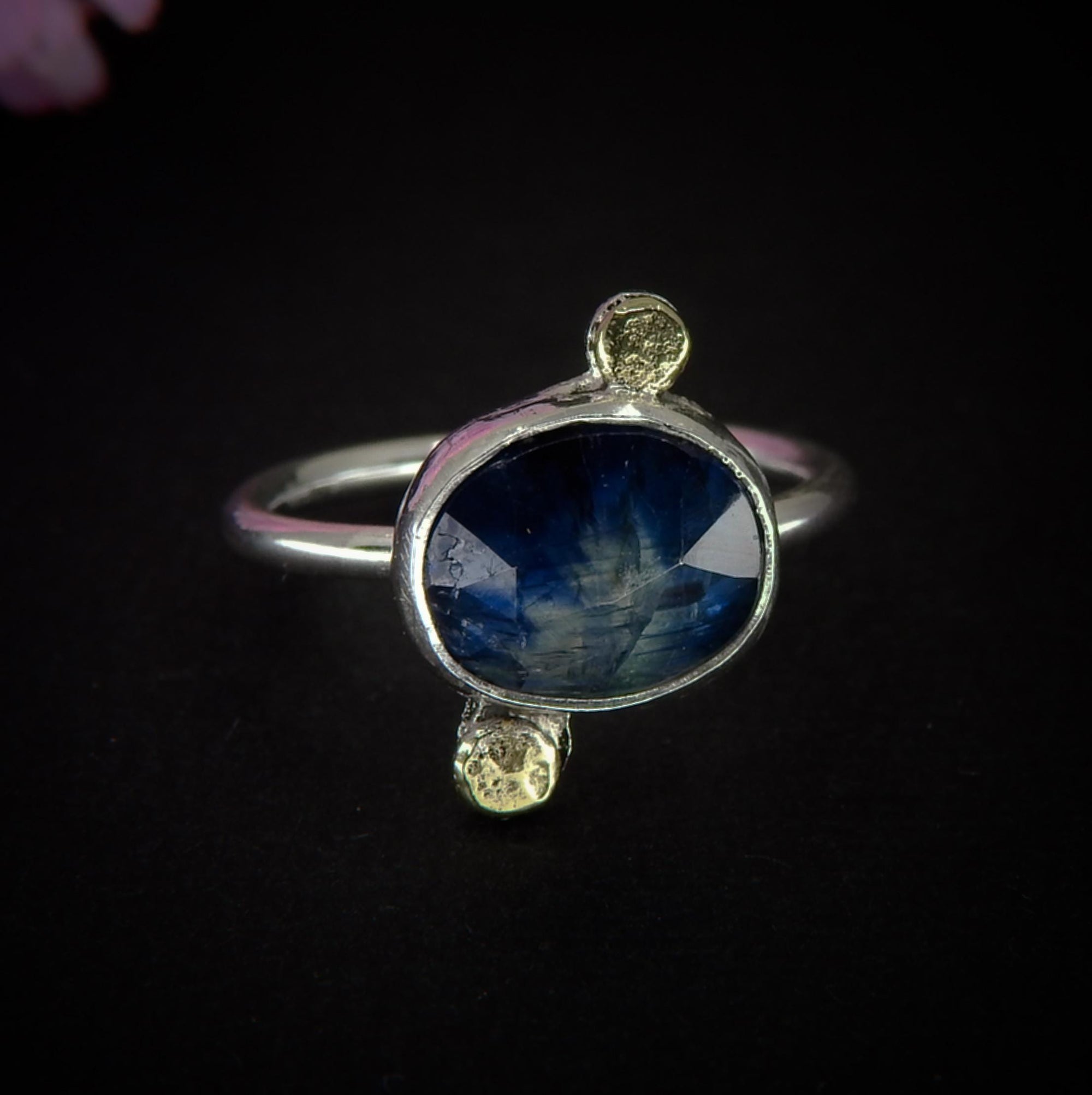 Rose Cut Kyanite Ring - Size 5 - Sterling Silver