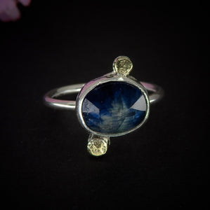 Rose Cut Kyanite Ring - Size 5 - Sterling Silver