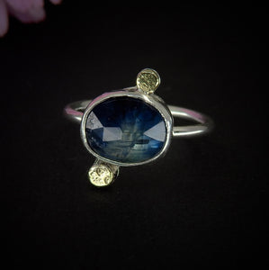 Rose Cut Kyanite Ring - Size 5 - Sterling Silver