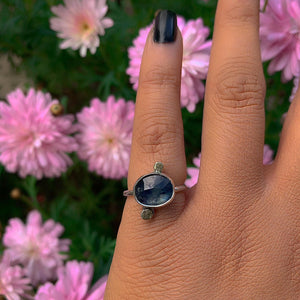 Rose Cut Kyanite Ring - Size 5 - Sterling Silver