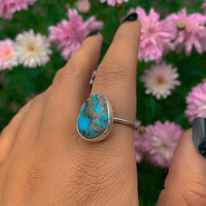 Kingman Turquoise Ring - Size 9 1/2 - Sterling Silver