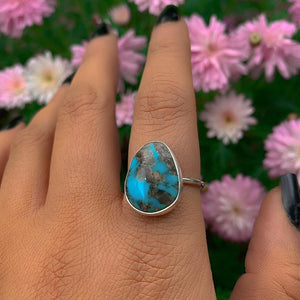 Kingman Turquoise Ring - Size 9 1/2 - Sterling Silver