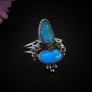 Sleeping Beauty & Blue Ridge Turquoise Ring - Size 7 1/2 - Sterling Silver