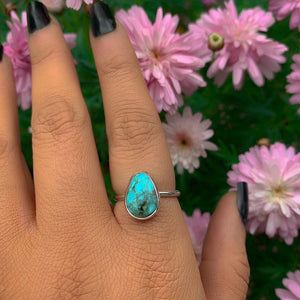 White Water Turquoise Ring - Size 7 - Sterling Silver
