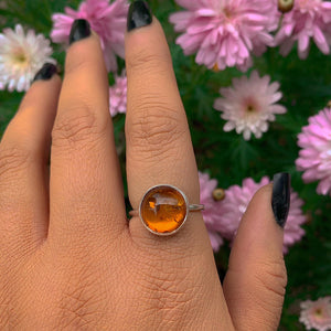 Baltic Amber Ring - Size 7 3/4 - Sterling Silver