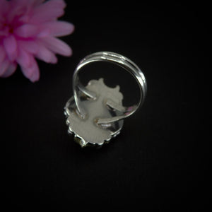 Rose Cut Black Onyx Coffin Ring - Size 6 - Sterling Silver - Halloween Jewellery - Faceted Onyx Crescent Moon - Witch Gothic Stone