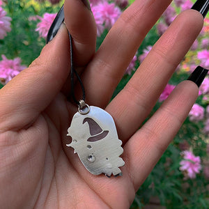 Rose Quartz Coffin Pendant - Sterling Silver - Halloween Jewelry - Crescent Moon & Star - Witch Gothic Flower Leaf - Wiccan Romantic OOAK