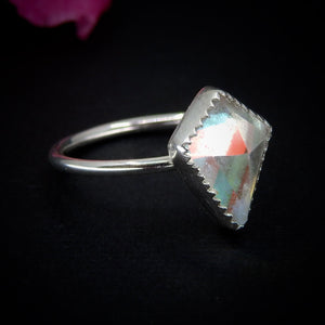 Angel Aura Quartz Ring - Size 9 - Sterling Silver - Kite Cut Angel Aura Quartz Jewellery