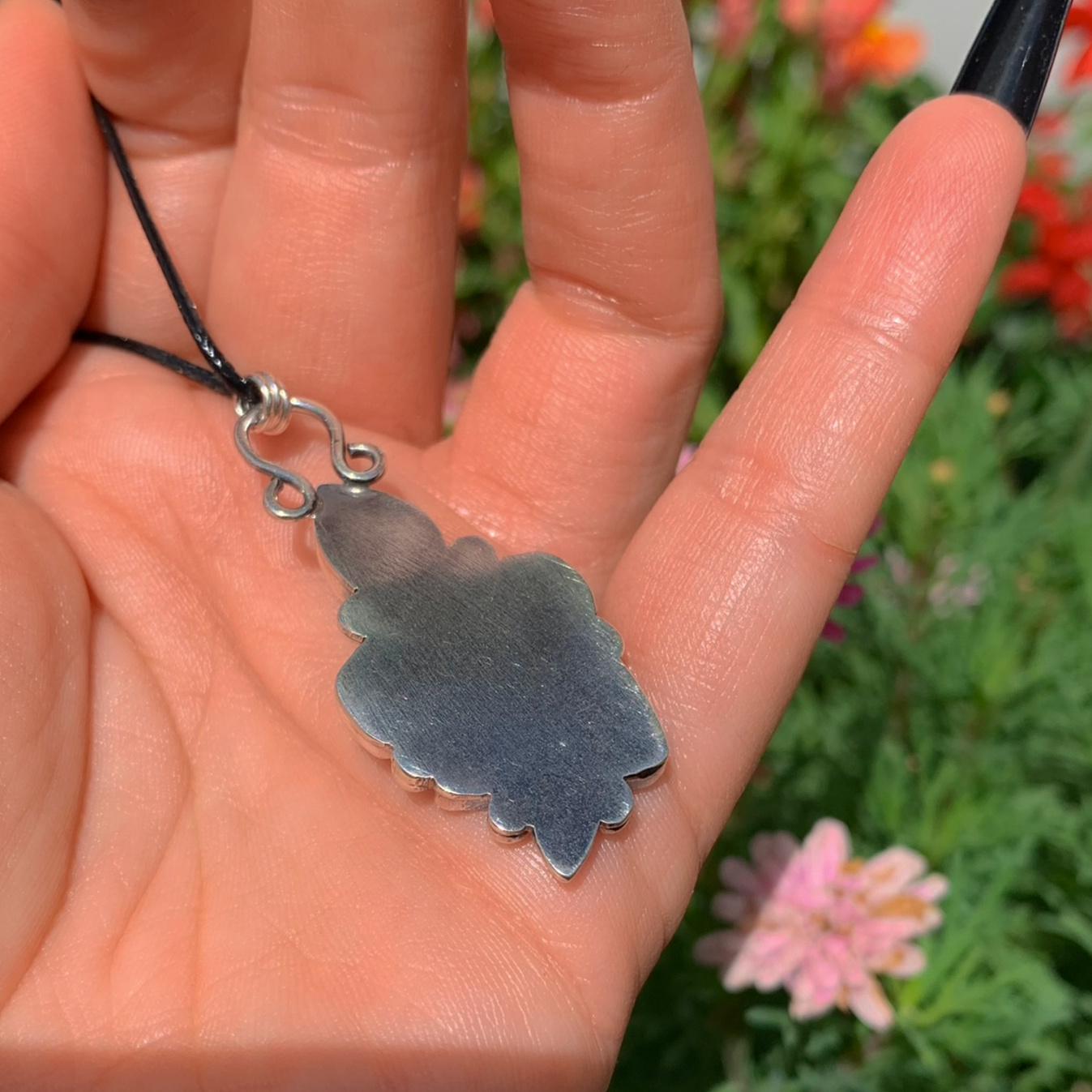 Larimar, Smithsonite & Australian Boulder Opal Pendant - Sterling Silver - Mermaid Necklace