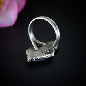 Sunstone & Moonstone Ring - Size 6 1/4 - Sterling Silver - Crescent Moon and Sun Jewelry - Sunstone Jewellery - Multi Stone Celestial OOAK