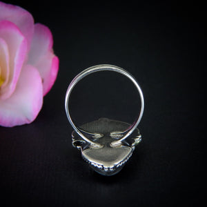 Sunstone & Moonstone Ring - Size 9 - Sterling Silver - Crescent Moon, Sun and Star Jewelry - Confetti Sunstone - Multi Stone Celestial Ring