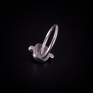 Rose Cut Clear Quartz & Aurora Opal Ring - Size 6 to 6 1/4 - Sterling Silver