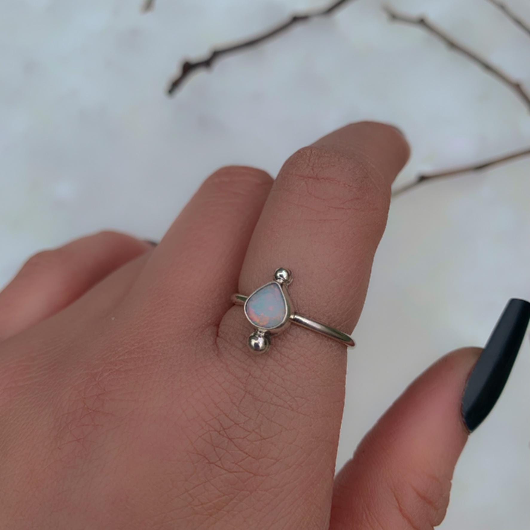 Australian Opal Ring - Size 7 1/2 - Sterling Silver