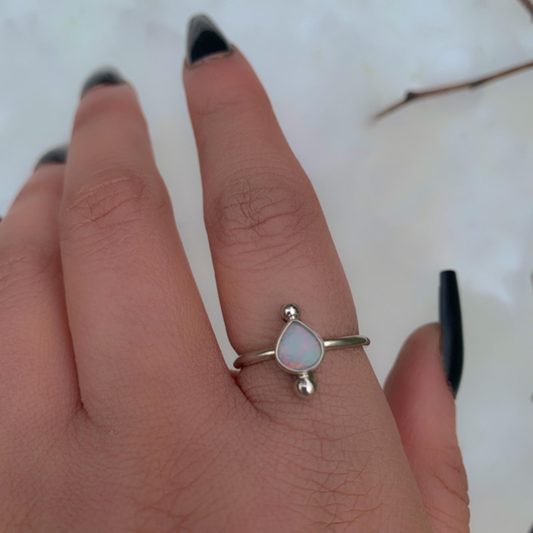 Australian Opal Ring - Size 7 1/2 - Sterling Silver