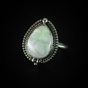 White Howlite Ring - Size 12 1/4 - Sterling Silver