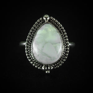White Howlite Ring - Size 12 1/4 - Sterling Silver