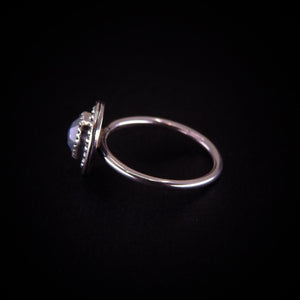 Rose Cut Moonstone Ring - Size 7 - Sterling Silver