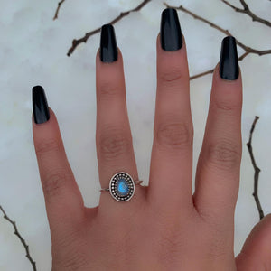Rose Cut Moonstone Ring - Size 7 - Sterling Silver