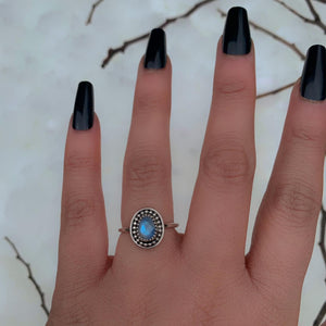 Rose Cut Moonstone Ring - Size 7 - Sterling Silver