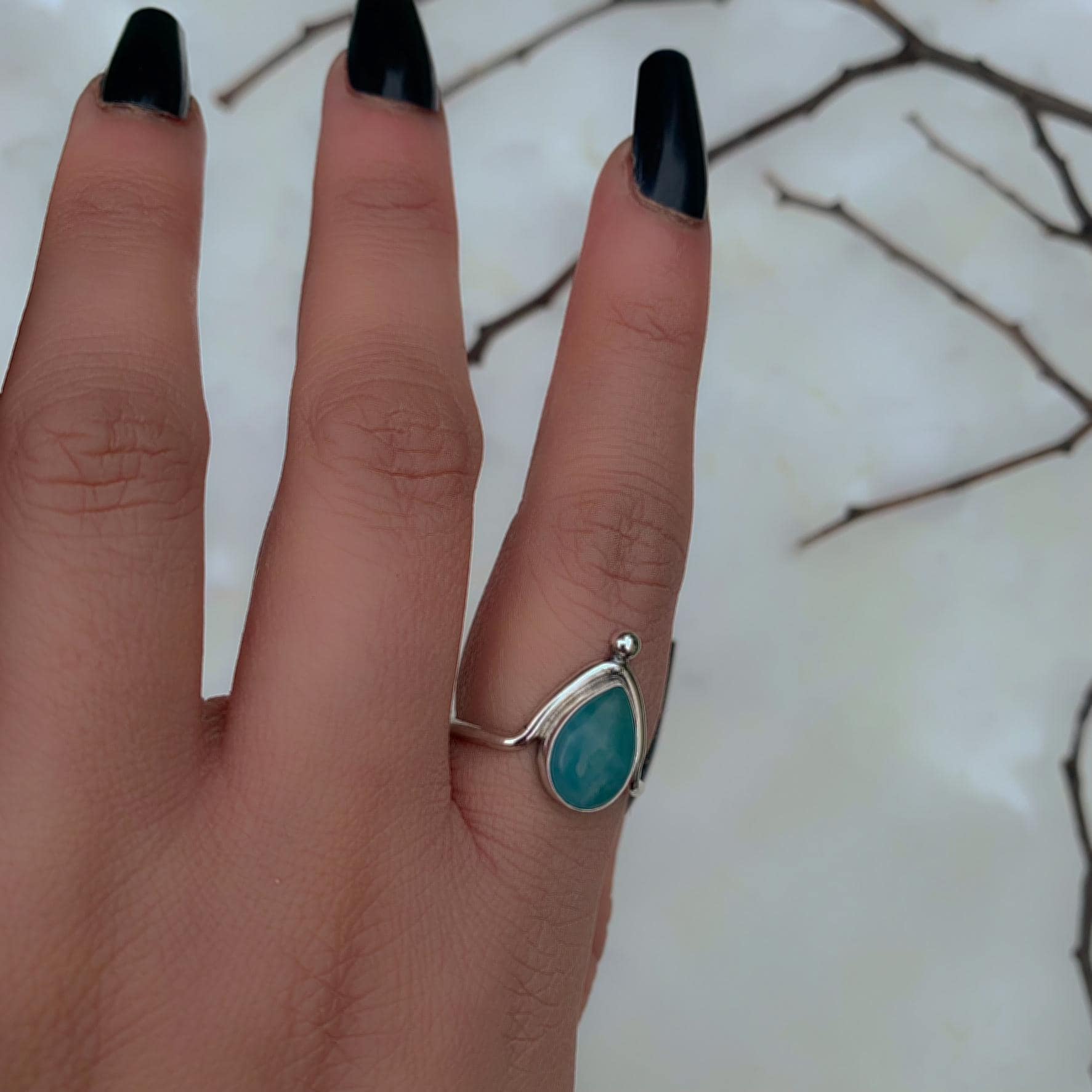 Smithsonite Ring - Size 7 1/2 to 7 3/4 - Sterling Silver