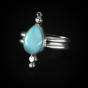 Larimar Ring - Size 9 to 9/4 - Sterling Silver