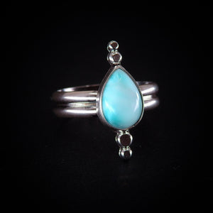 Larimar Ring - Size 9 to 9/4 - Sterling Silver