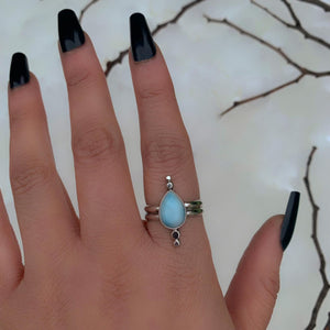 Larimar Ring - Size 9 to 9/4 - Sterling Silver