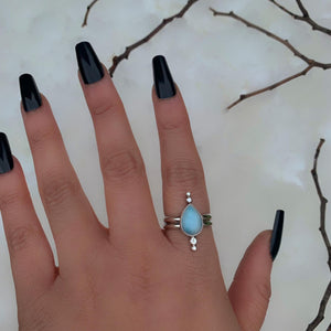 Larimar Ring - Size 9 to 9/4 - Sterling Silver