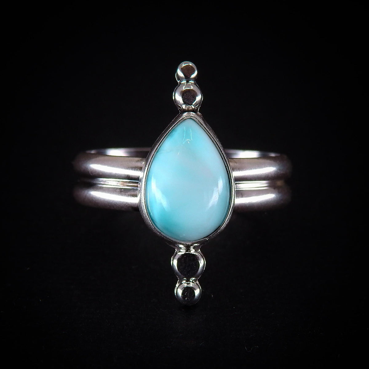 Larimar Ring - Size 9 to 9/4 - Sterling Silver