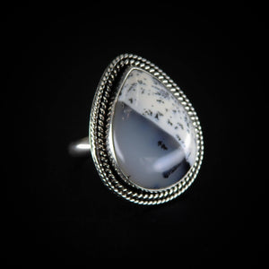 Dendritic Opal Ring - Size 7 1/2 - Sterling Silver