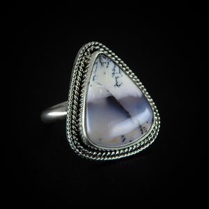 Dendritic Opal Ring - Size 9 - Sterling Silver