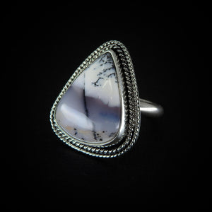 Dendritic Opal Ring - Size 9 - Sterling Silver