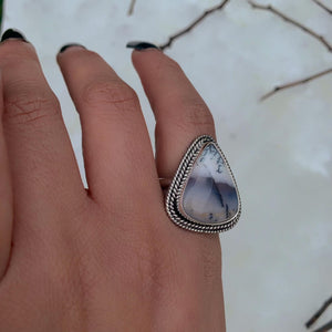 Dendritic Opal Ring - Size 9 - Sterling Silver