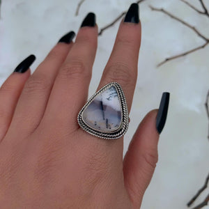 Dendritic Opal Ring - Size 9 - Sterling Silver