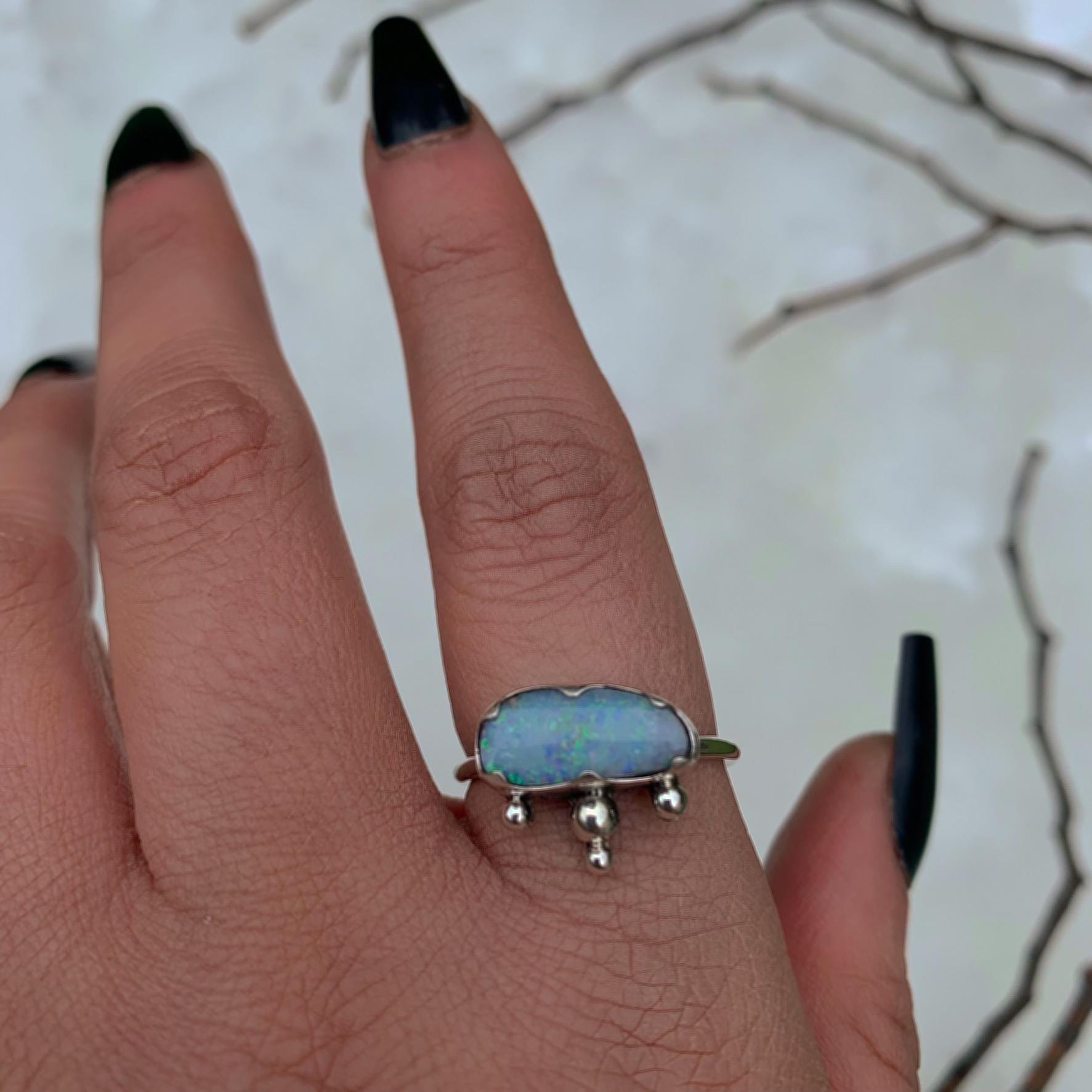 Australian Opal Ring - Size 9 - Sterling Silver