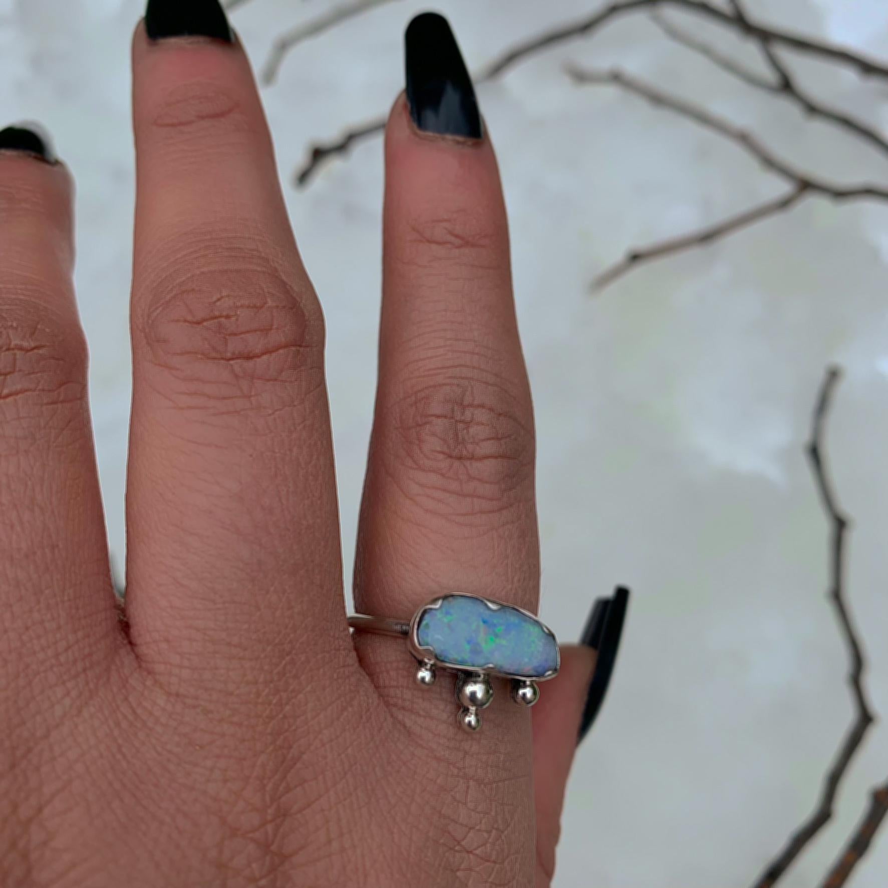 Australian Opal Ring - Size 9 - Sterling Silver