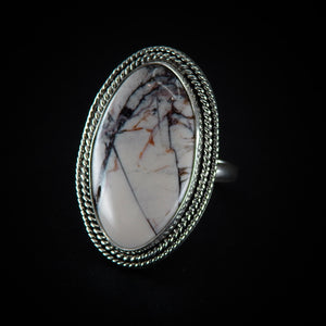 Porcelain Jasper Ring - Size 10 1/4 - Sterling Silver
