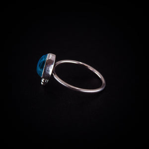 Rose Cut Clear Quartz & Aurora Opal Ring - Size 11 1/4 to 11 1/2 - Sterling Silver