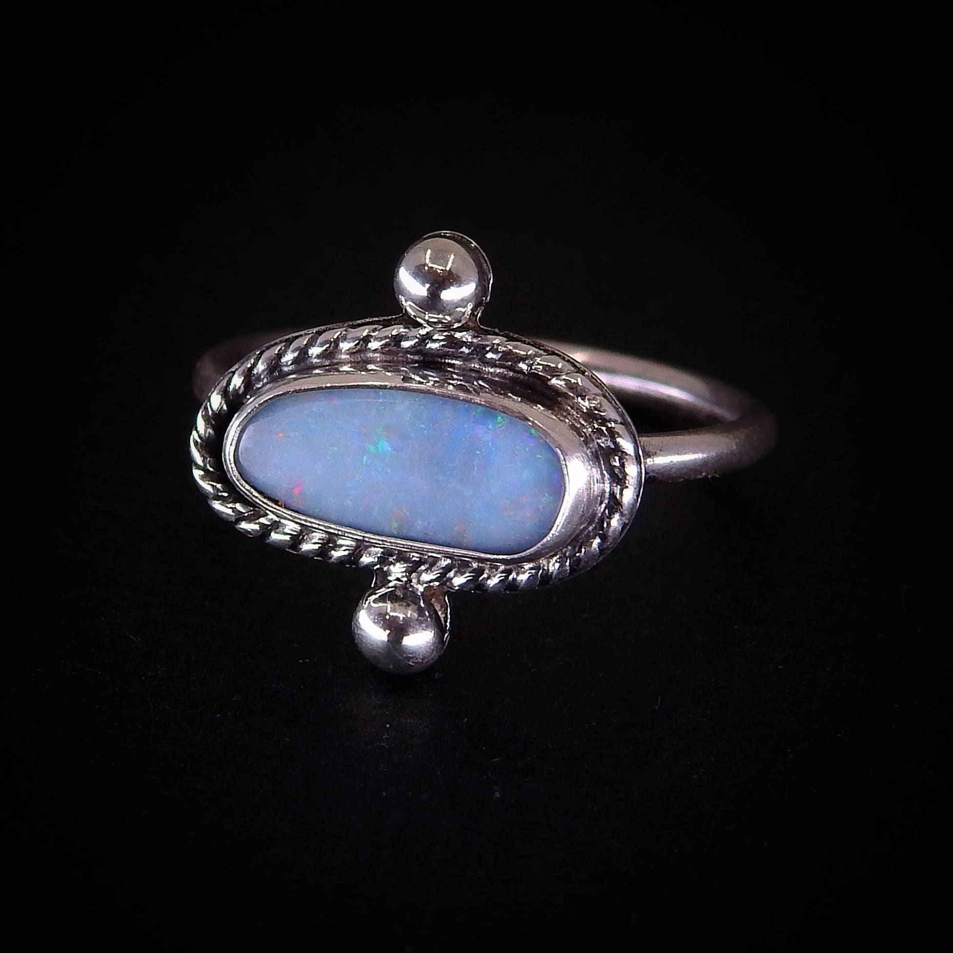 Australian Opal Ring - Size 5 - Sterling Silver