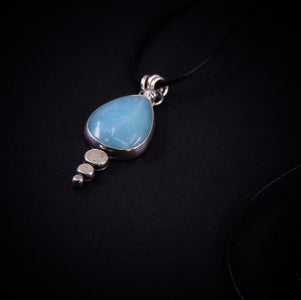 Smithsonite Pendant - Sterling Silver - Winter Snow Necklace