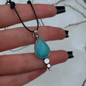 Smithsonite Pendant - Sterling Silver - Winter Snow Necklace