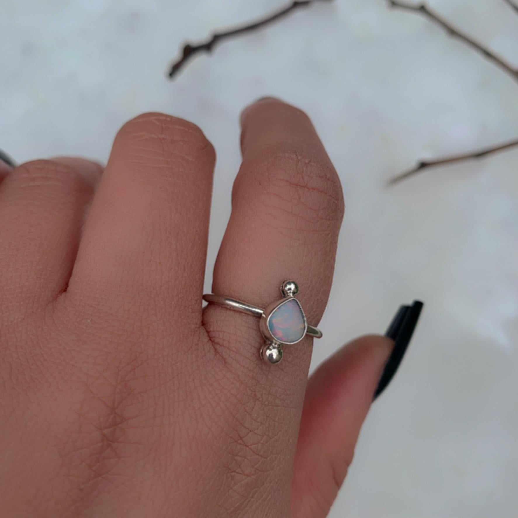 Australian Opal Ring - Size 7 1/2 - Sterling Silver