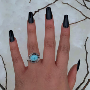 Larimar Ring - Size 5 1/2 to 5 3/4 - Sterling Silver