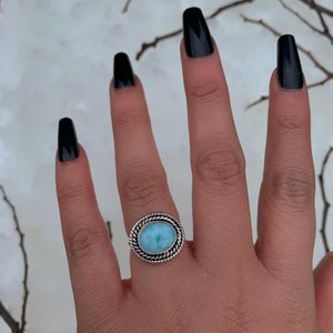 Larimar Ring - Size 5 1/2 to 5 3/4 - Sterling Silver