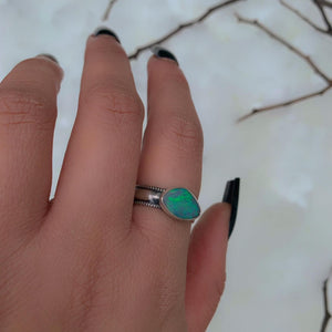 Australian Crystal Opal Ring - Size 8 1/4 - Sterling Silver